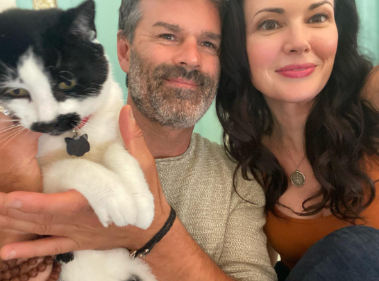 Laura Mennell with her boyfriend Mike Solomon. 