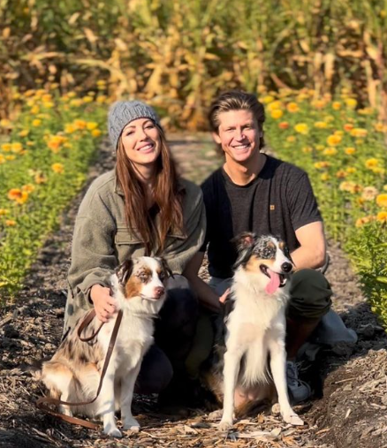 Andrew Francis with girlfriend Carrieann Bailey and dogs