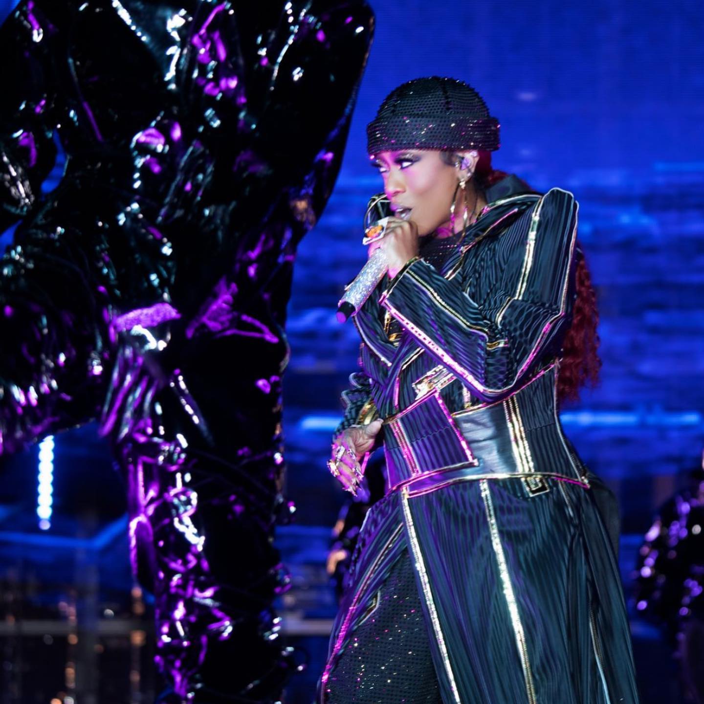 Missy Elliott performing at Lovers & Friends Fest in Las Vegas in 2023