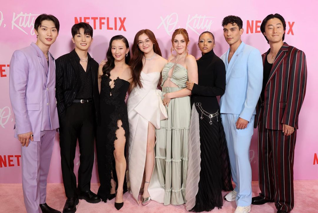 Anna Cathcart at the premiere of Netflix's 'Xo, Kitty' with the cast of the show