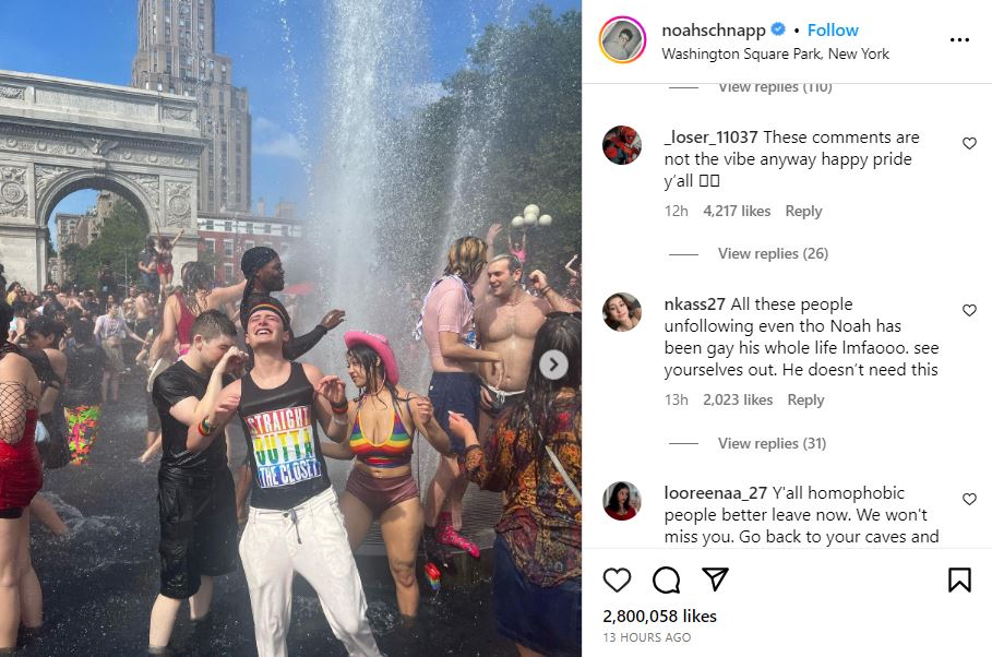 Noah Schnapp posted about his first pride month after coming out