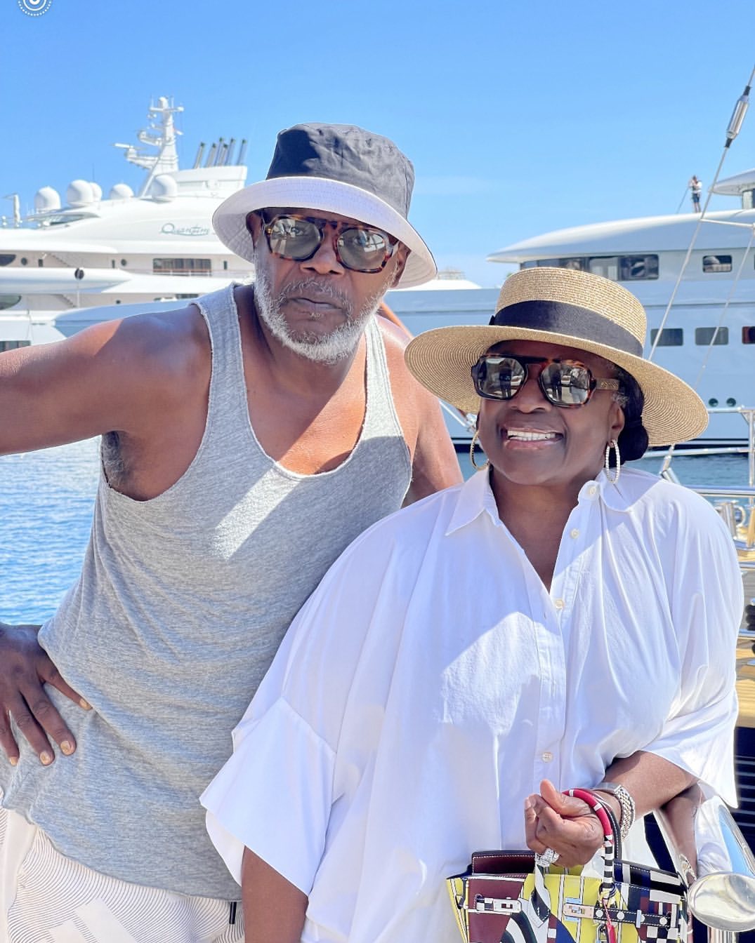 Samuel L. Jackson enjoying his vacation with his wife, LaTanya Richardson Jackson.