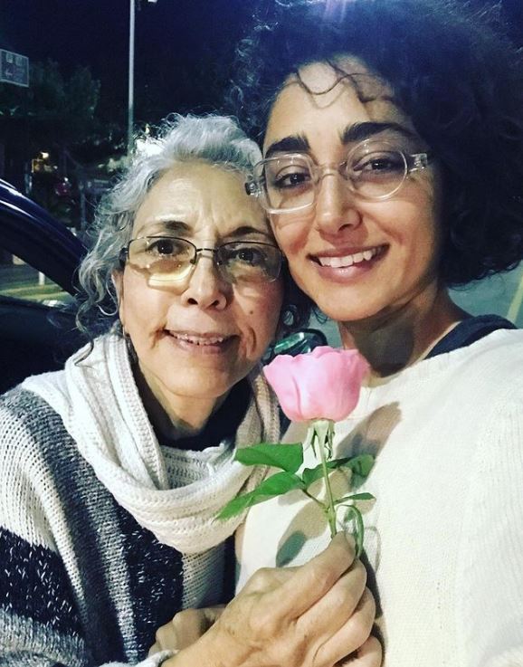Golshifteh Farahani with her mother Fahimeh Rahim Nia.
