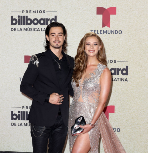 Carolina Miranda with her boyfriend Manuel Masalva at Premios Billboard de la Musica Latina. 