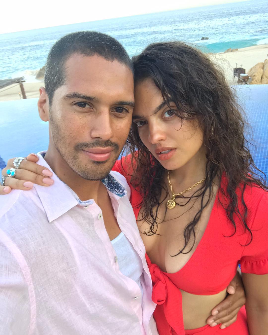 Nina Drama, aka Nina Marie Daniele, with her boyfriend Jhanelle Castillo in September 2018