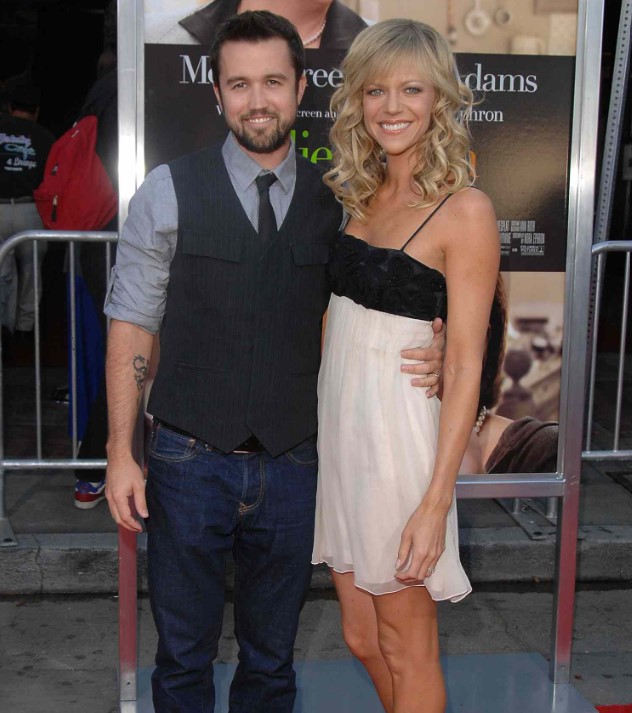Rob McElhenney with his wife Kaitlin Olson at a red carpet event