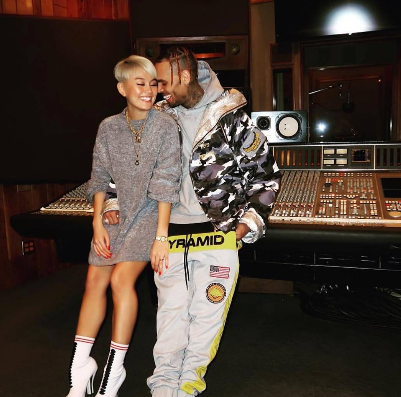 Agnez Mo and Chris Brown dating rumors were fueled after he posted this picture. 
