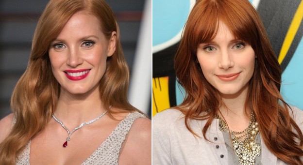 Bryce Dallas Howard (left) look alike Jessica Chastain (right).