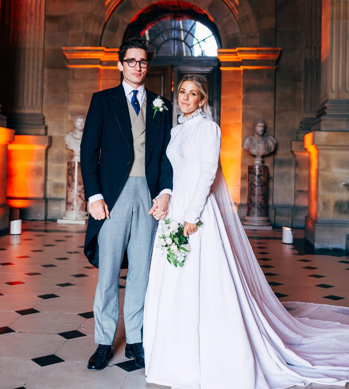 Ellie Goulding with her husband Caspar Jopling on their wedding day.