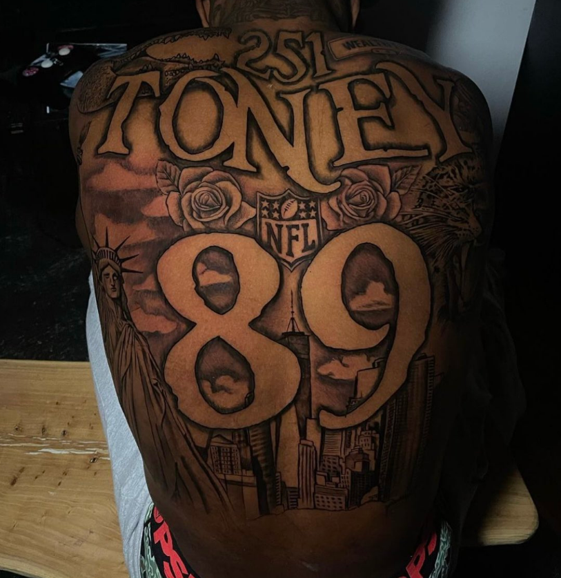 Kadarius Toney’s tattoos.
