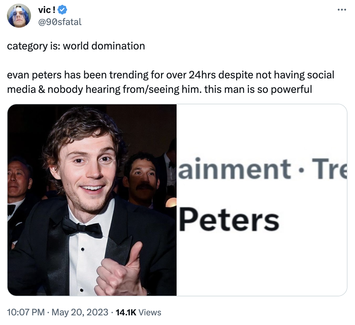 Fans are asking Evan Peters to get back on social media.
