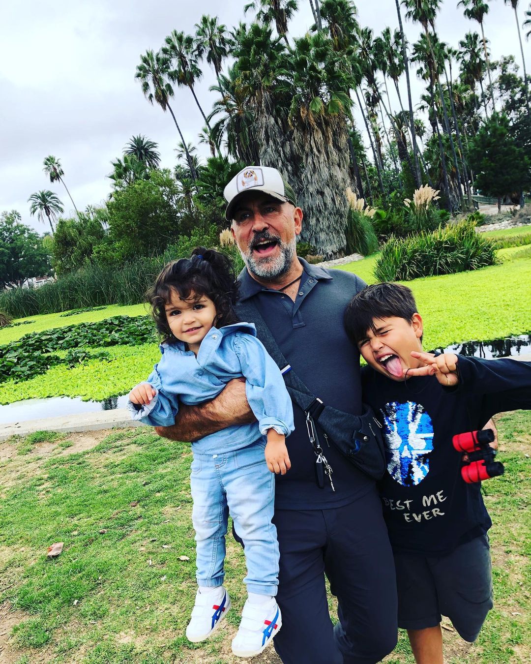 Nazneen Contractor’s husband, Carlo Rota, with their children.