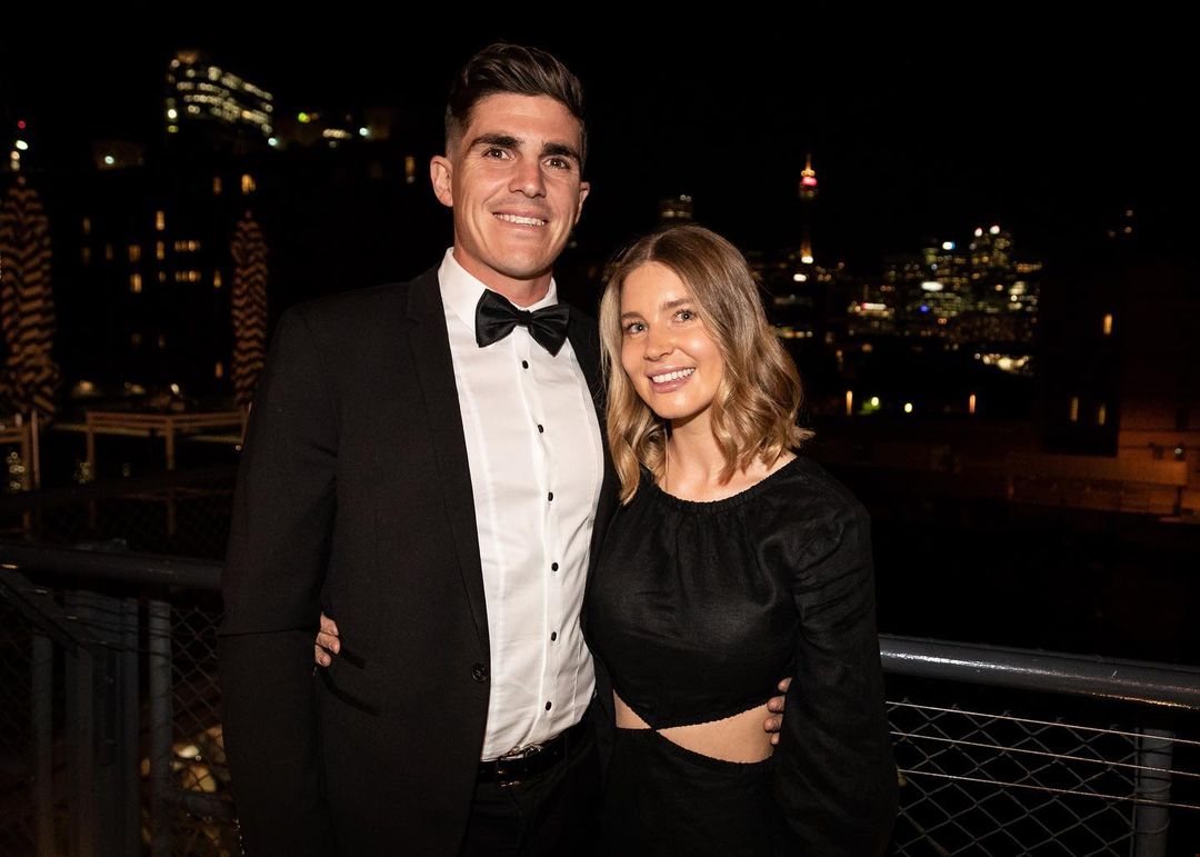 Sean Abbott with his wife, Brier Abbott, at the Cricket NSW Awards