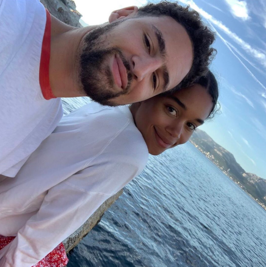 Klay Thompson and his former girlfriend Laura Harrier. 