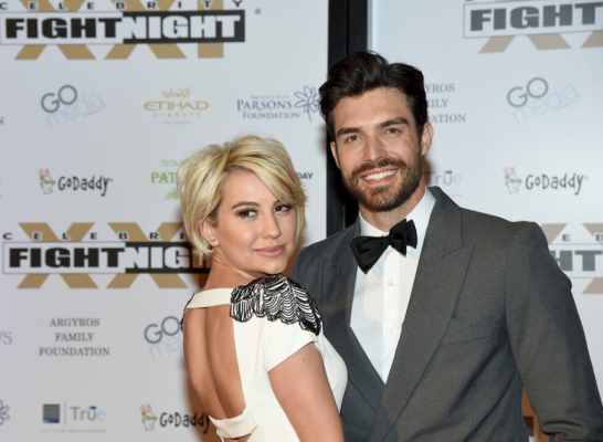 Peter Porte with Chelsea Kane posing for a picture.