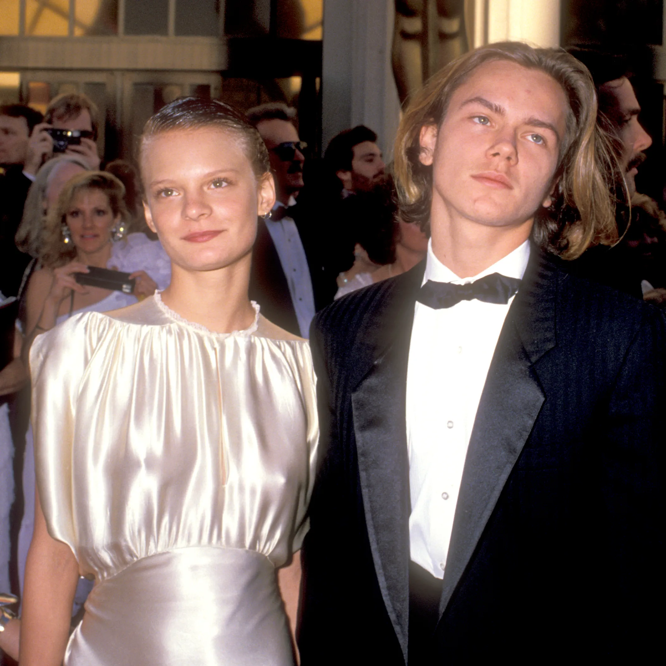 River Phoenix with his ex-girlfriend, Martha Plimpton, at the 61st Annual Academy Awards