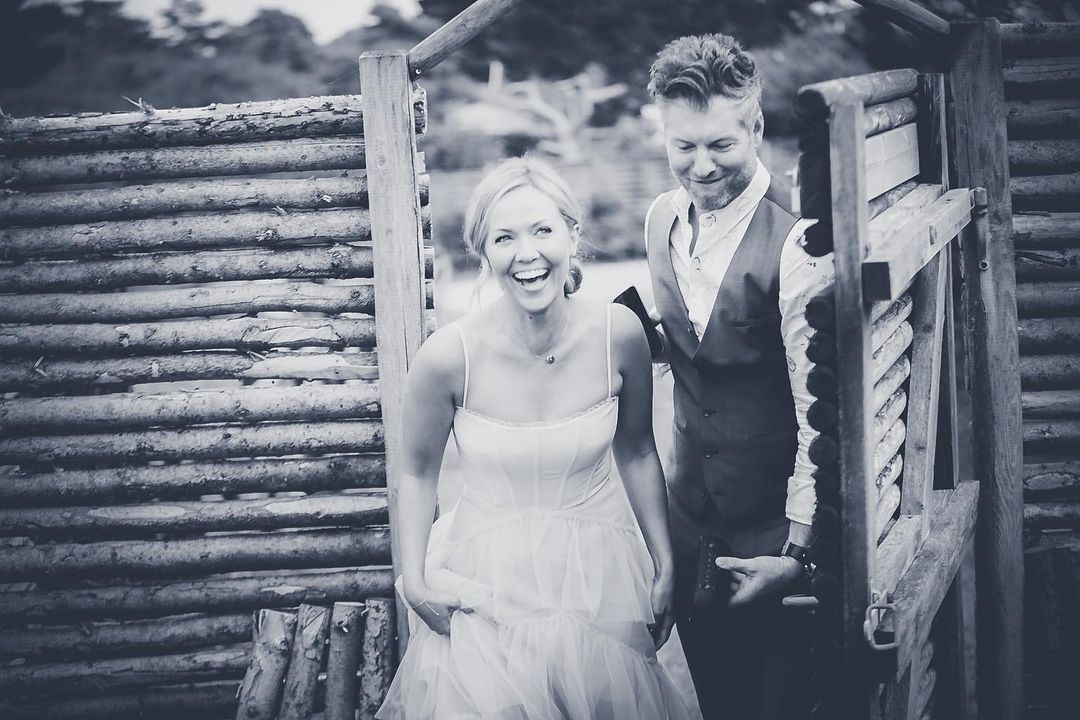 Emilie Ullerup and her husband Kyle Cassie, had their wedding in 2015 and 2018.