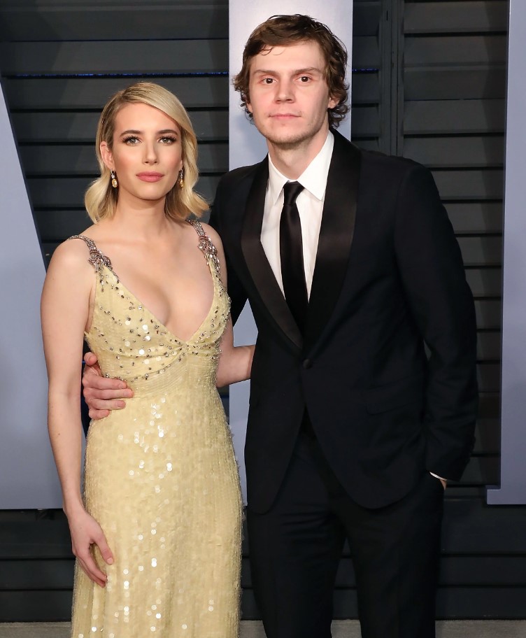 Even Peters with his ex-fiance Emma Roberts