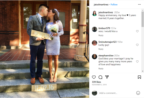Fans comment on Jaisol Martinez wedding picture