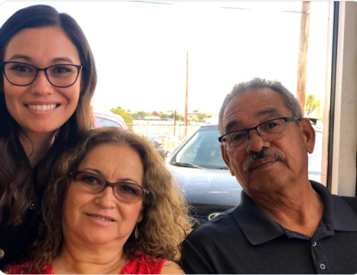 Jaisol Martinez with her parents