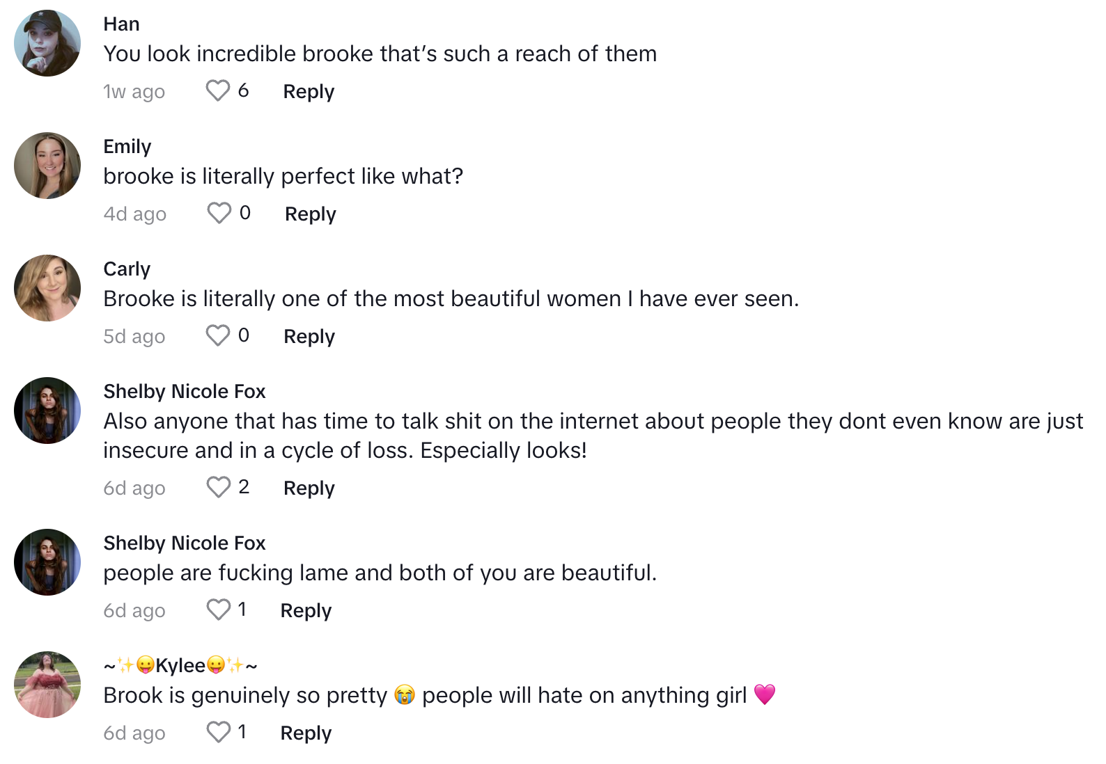 Netizen’s comments on Brooke Schofield’s remarks.