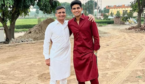 Shubman Gill with his father Lakhwinder Singh