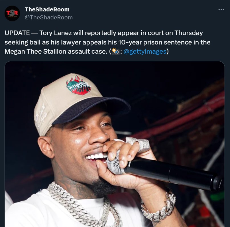 Tory Lanez and Megan Thee Stallion's case is still ongoing. 