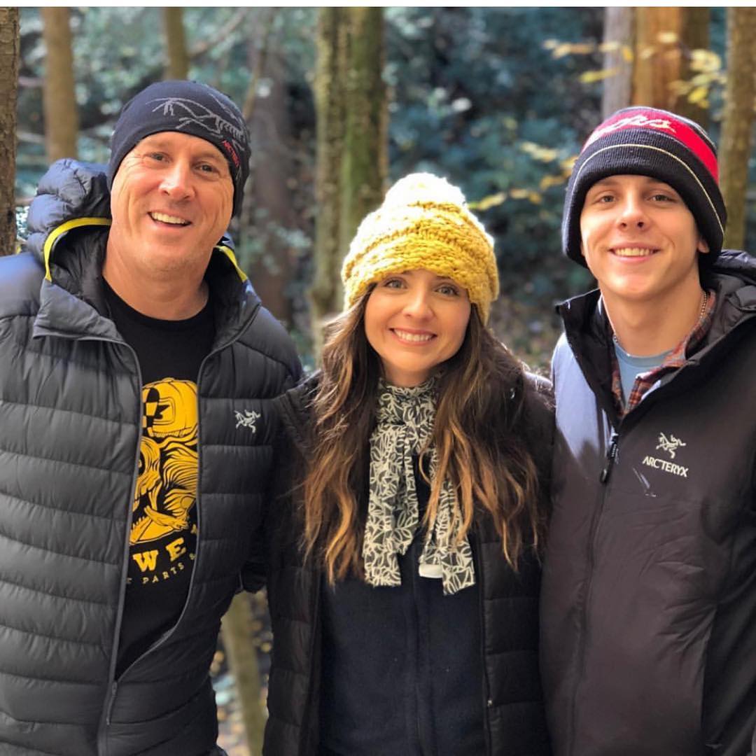 Jacob Bertrand with his father and mother in 2018
