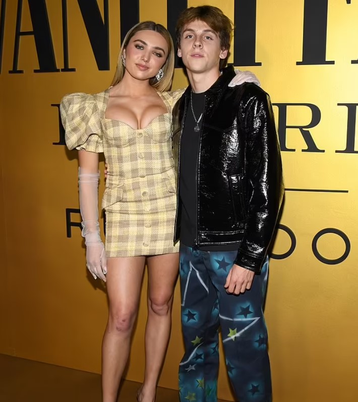 Jacob Bertrand with his girlfriend, Peyton List, at a Vanity Fair event