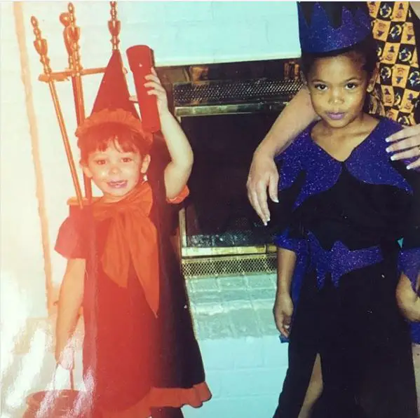 An old picture of Jaz Sinclair with her younger sister