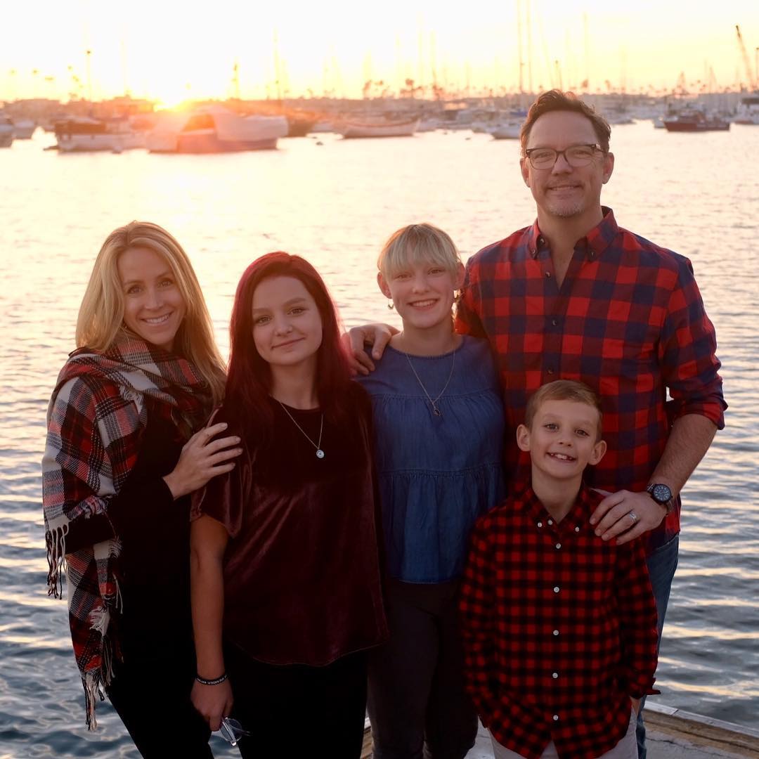 Matthew Lillard with his wife, Heather Helm, and their children in 2017