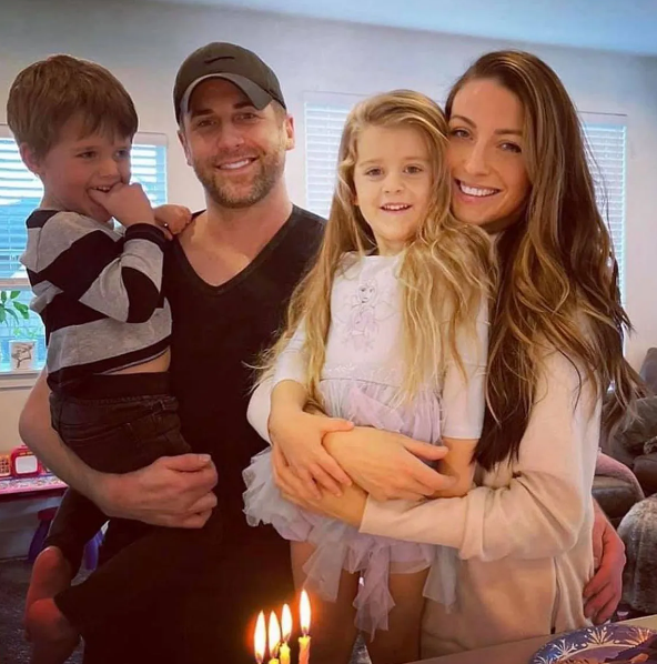 Niall Matter with his wife Sara Matter and their children. 