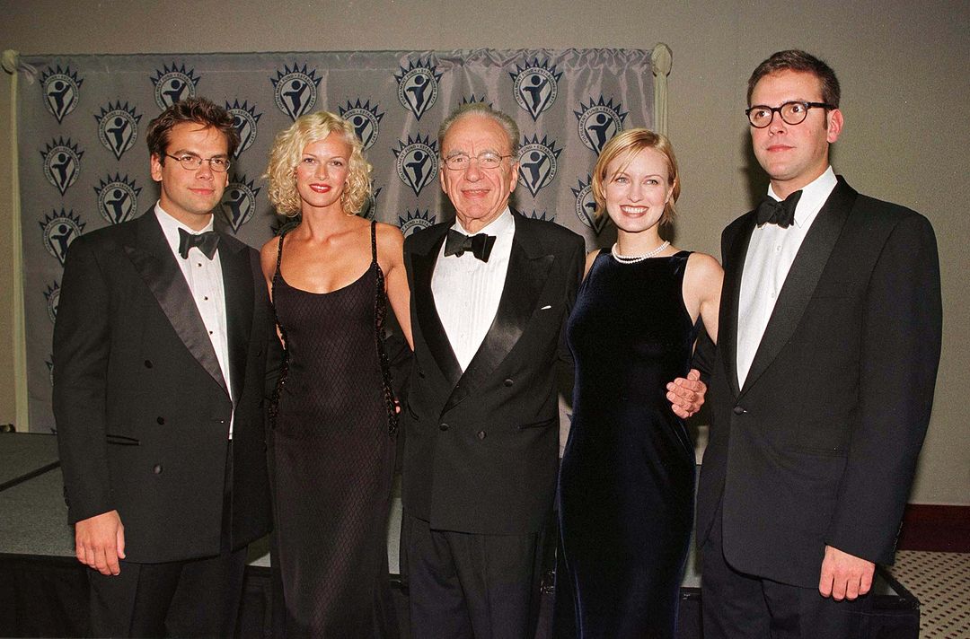 Rupert Murdoch with his second wife and children. 