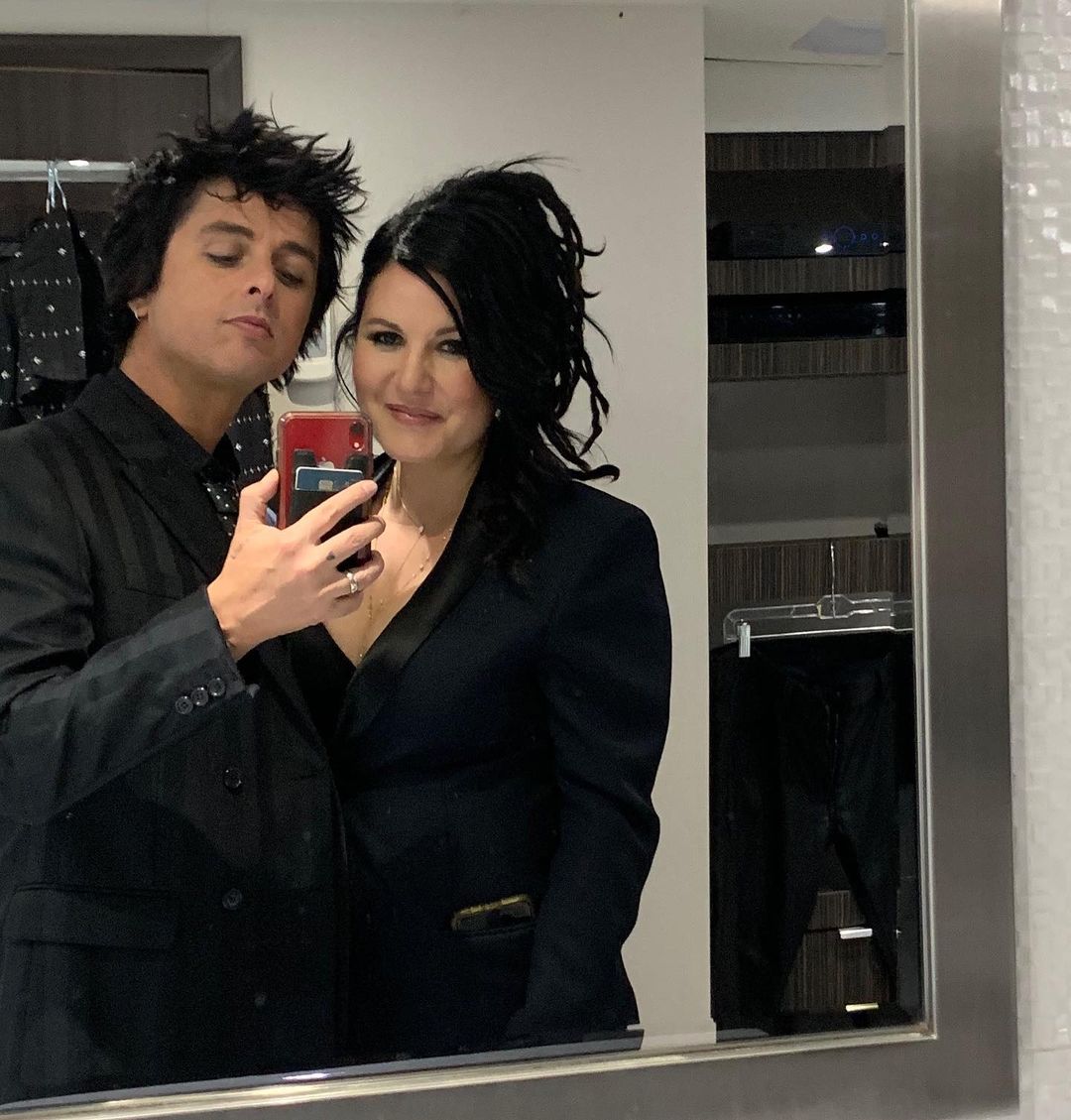 Billie Joe Armstrong taking a mirror selfie with his wife Adrienne Armstrong