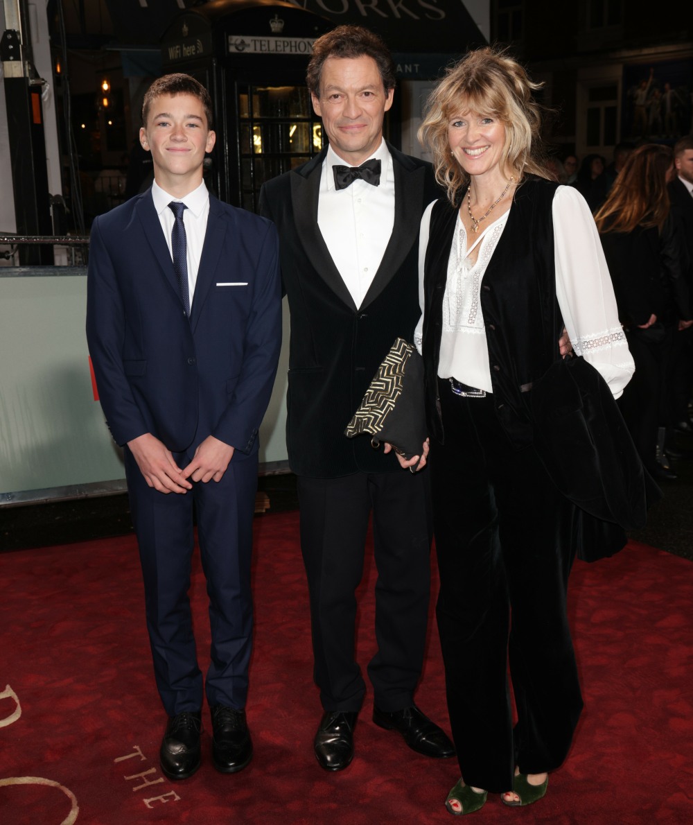 Dominic West with his son, Senan West, and wife Catherine FitzGerald.
