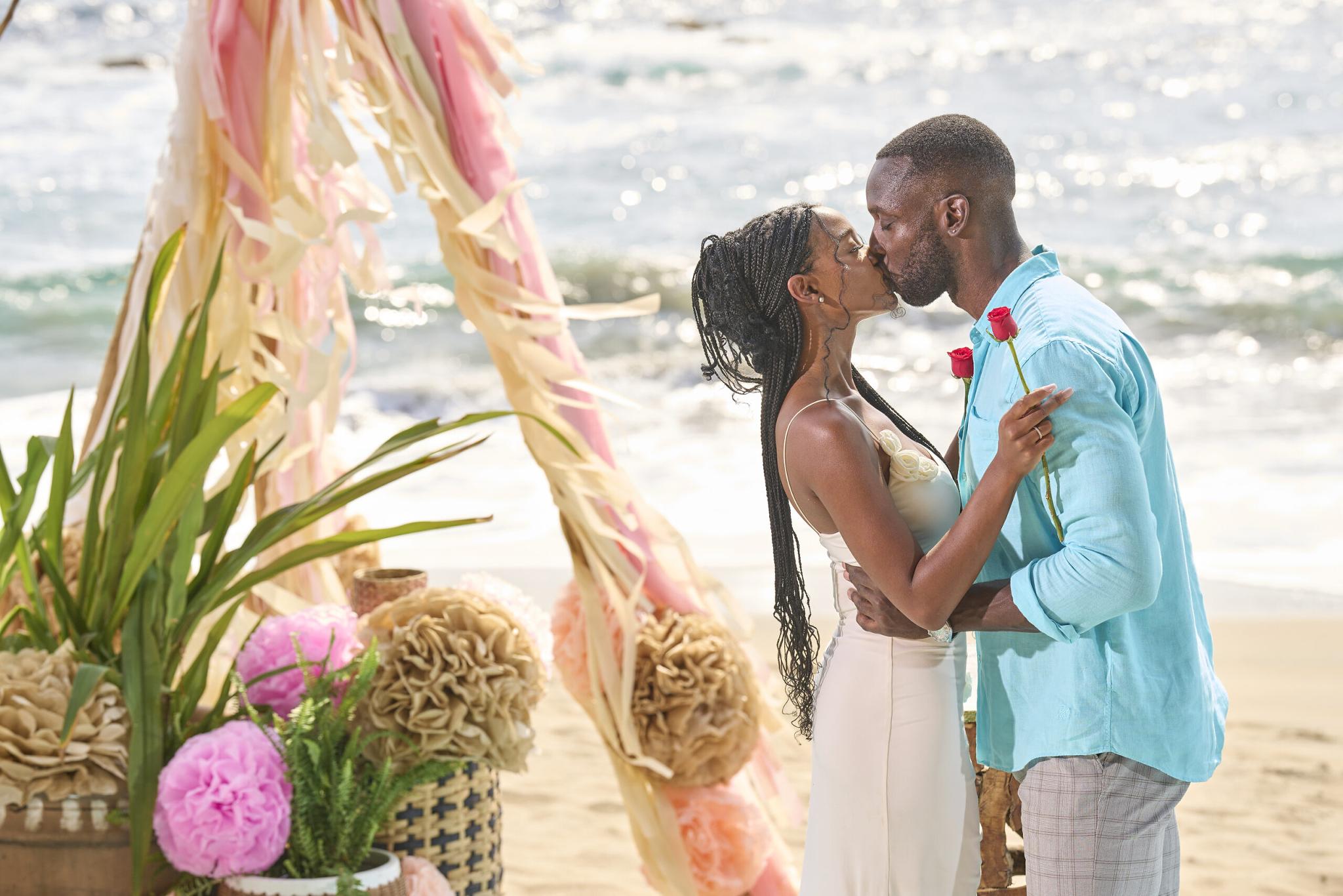 Eliza Isichei and her now-former boyfriend, Aaron Bryant, kissing each other