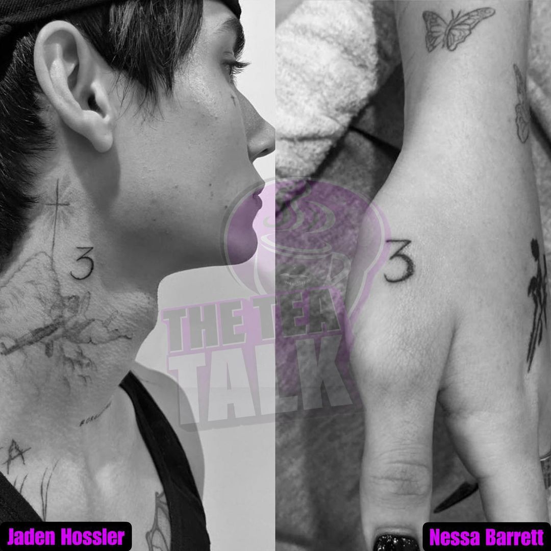 Jaden Hossler and Nessa Barrett matching tattoo
