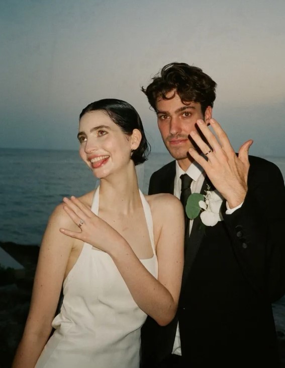 Meadow Walker with her then-husband Louis Thornton-Allan after their wedding