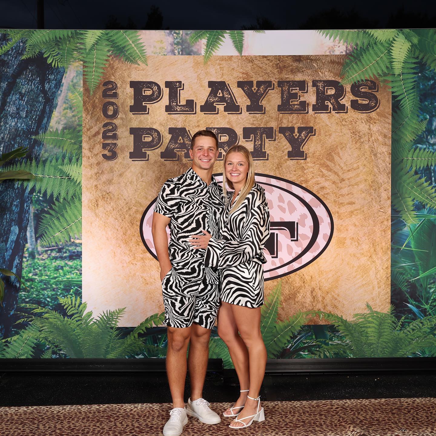 Brock Purdy with his future wife Jenna Brandt at the 2023 Players Party