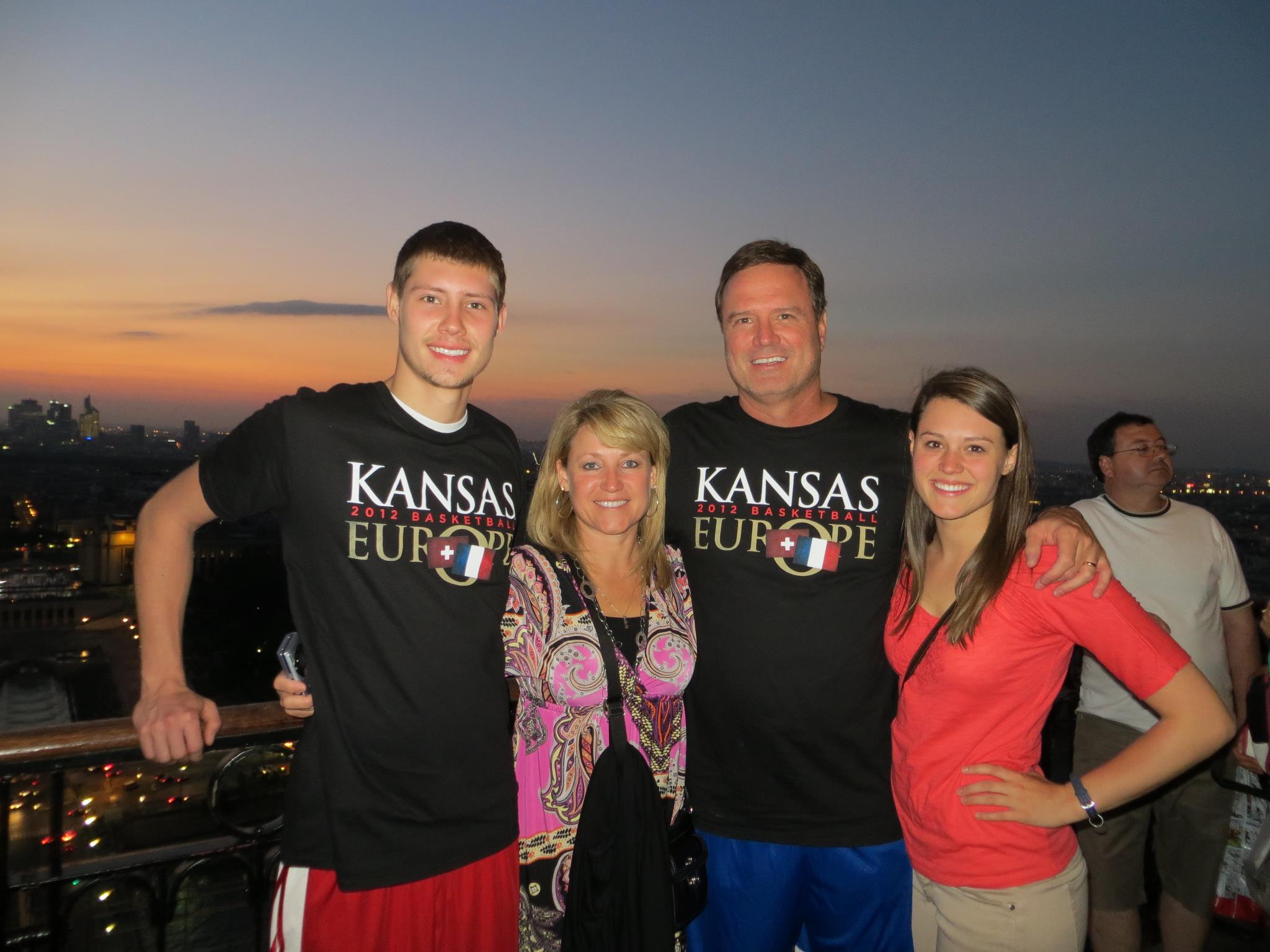 Cindy Self with her husband, Bill Self, and their children. 