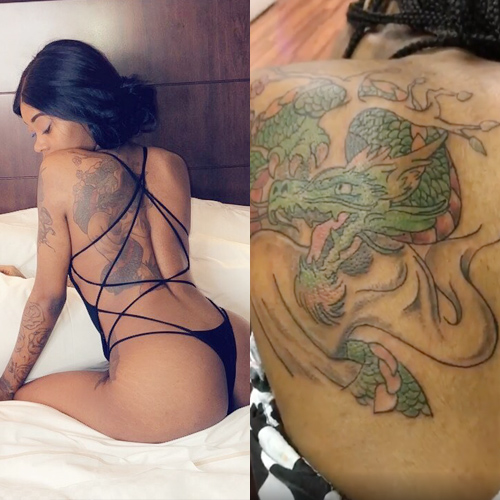 A look at Asian Doll's dragon tattoo on her shoulder blade