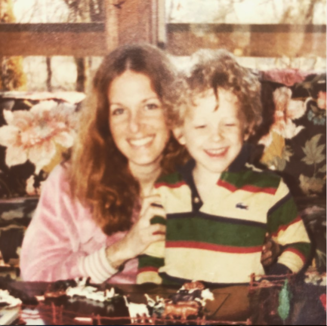 Cole Hauser with his now-late mother, Cass Warner, in the 1970s