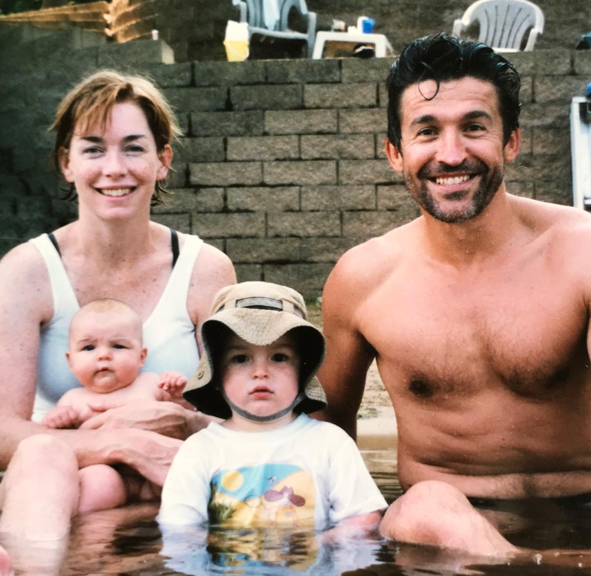Julianne Nicholson with her husband and children