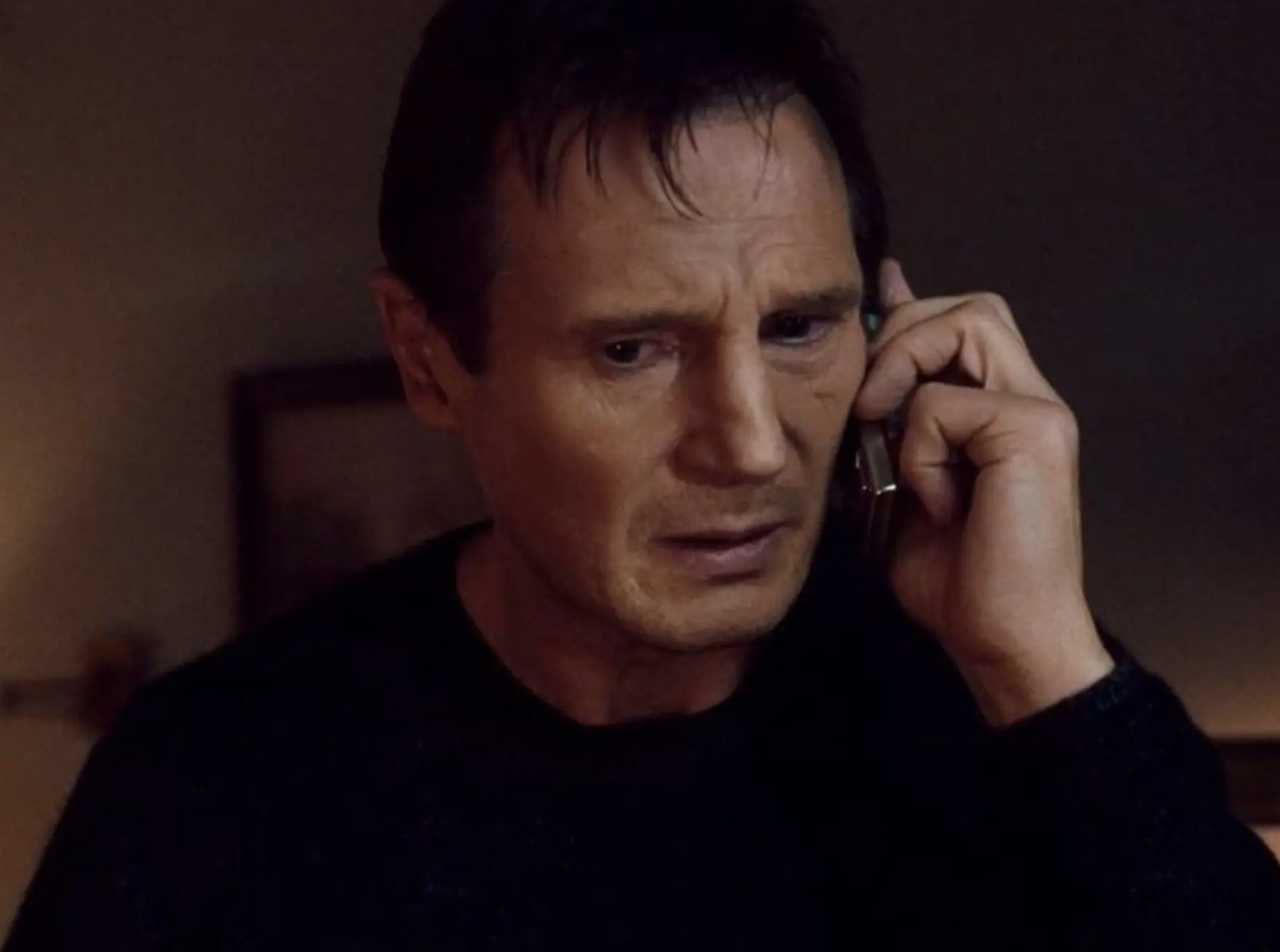 Liam Neeson in the iconic phone call scene from 'Taken'