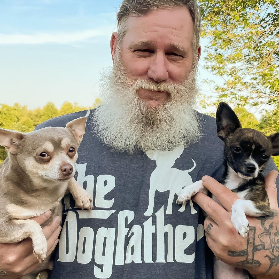 Dave Canterbury with the family pets