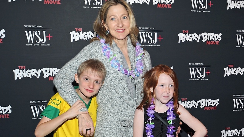Edie Falco with her son Anderson and daughter Macy