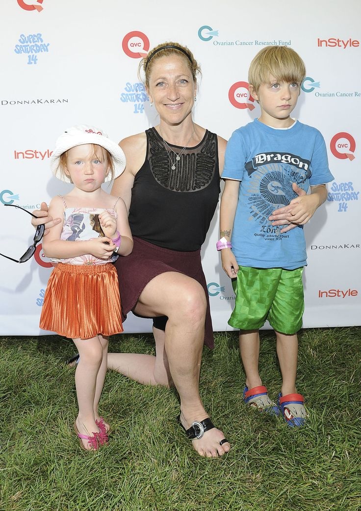 Edie Falco with her kids when they were younger