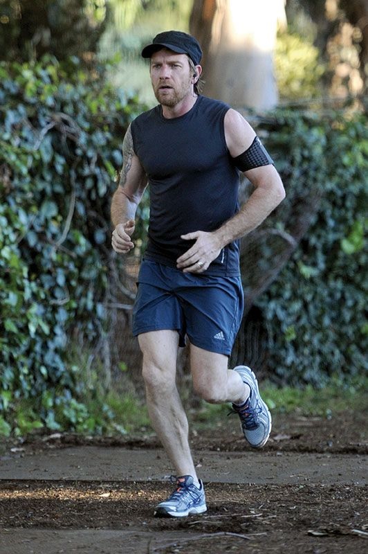 Ewan McGregor going for a run