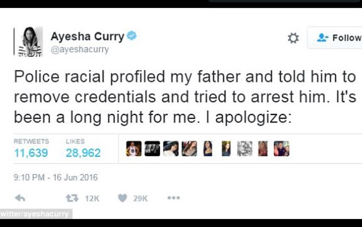 Ayesha Curry defended her father, John Alexander. 