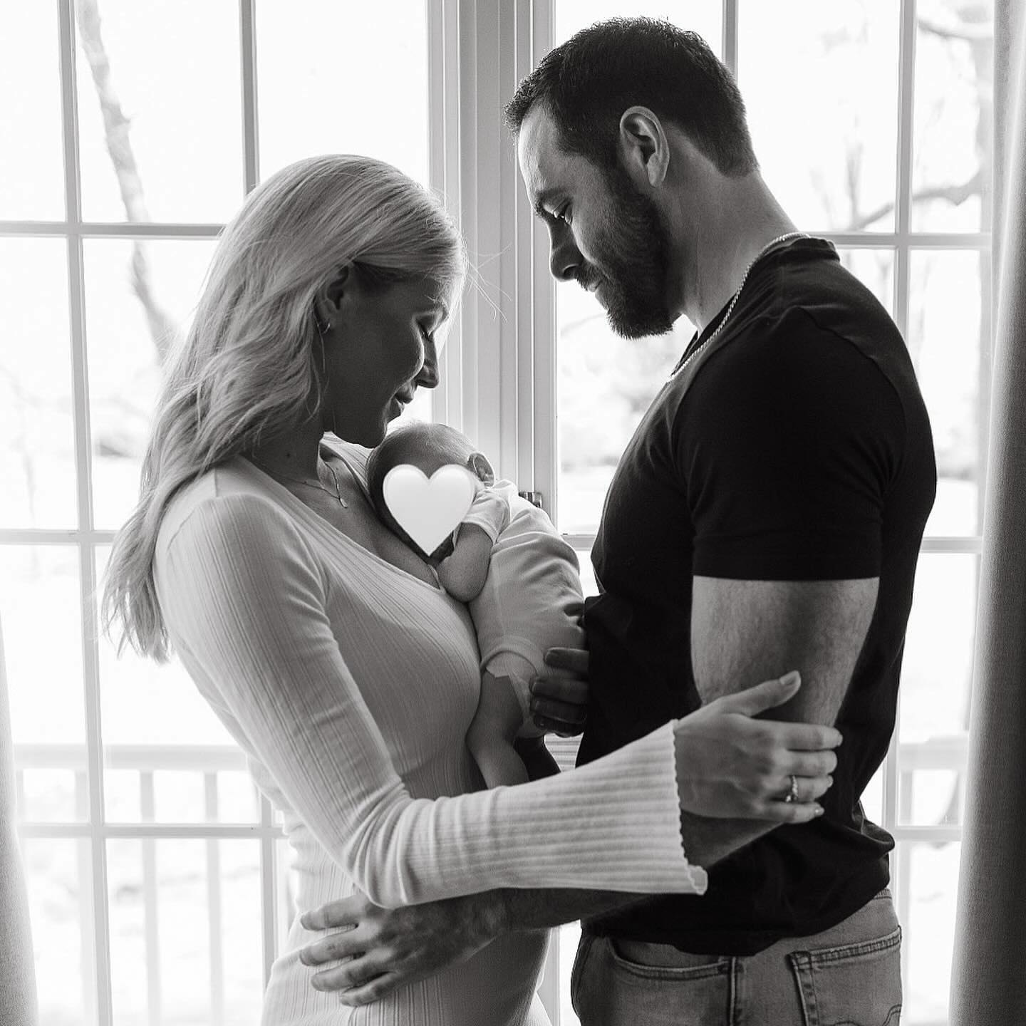 Shanae Ankney and her future husband, Nate Ebner, with their baby girl